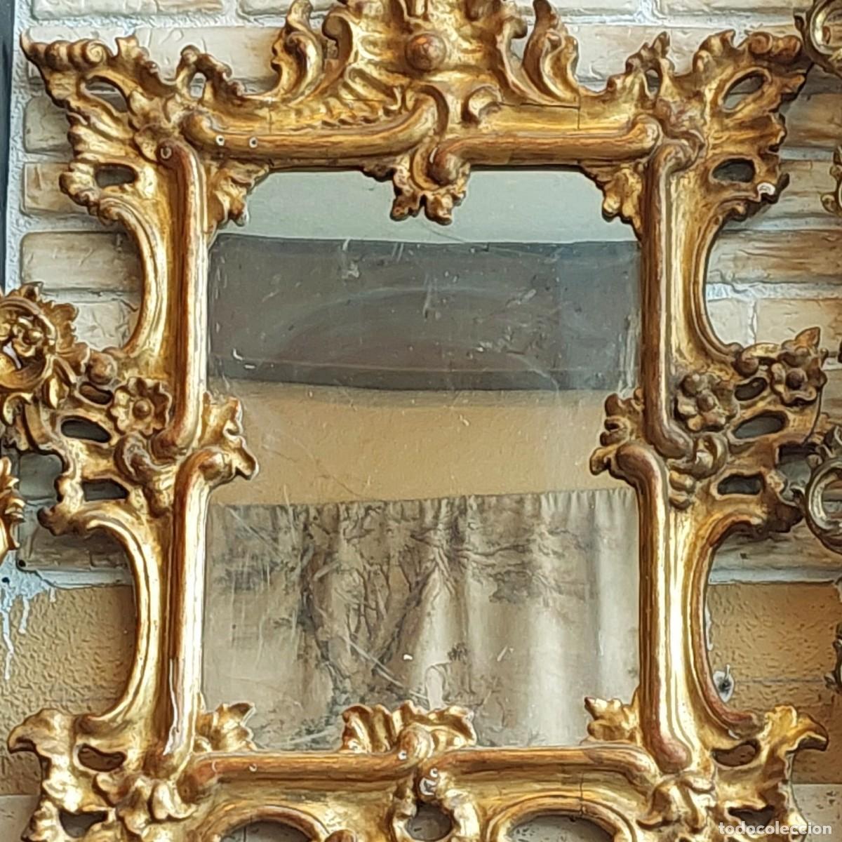Antig&uuml;edades: Antiguo espejo estilo rococo Madera dorada - Foto 1