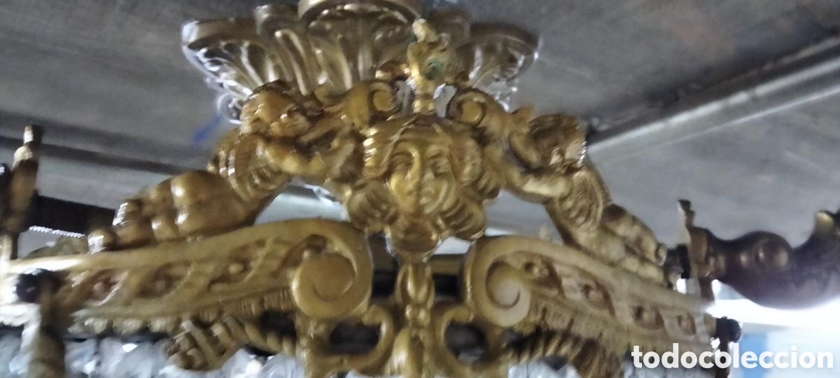 Antig&uuml;edades: LAMPARA ISABELINA BRONCE - Foto 4