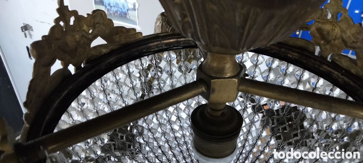 Antig&uuml;edades: LAMPARA ISABELINA BRONCE - Foto 7