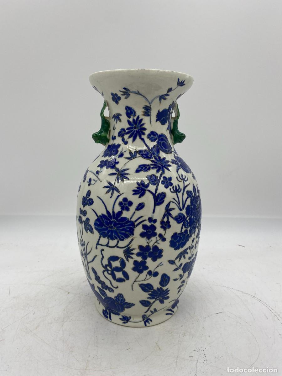 Antig&uuml;edades: jarron chino flores azules - Foto 1