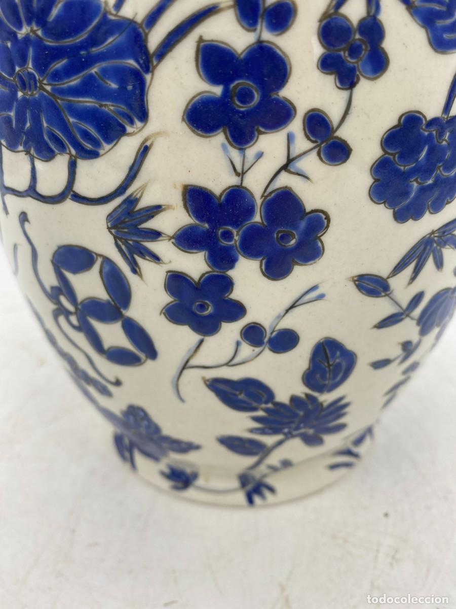 Antig&uuml;edades: jarron chino flores azules - Foto 4