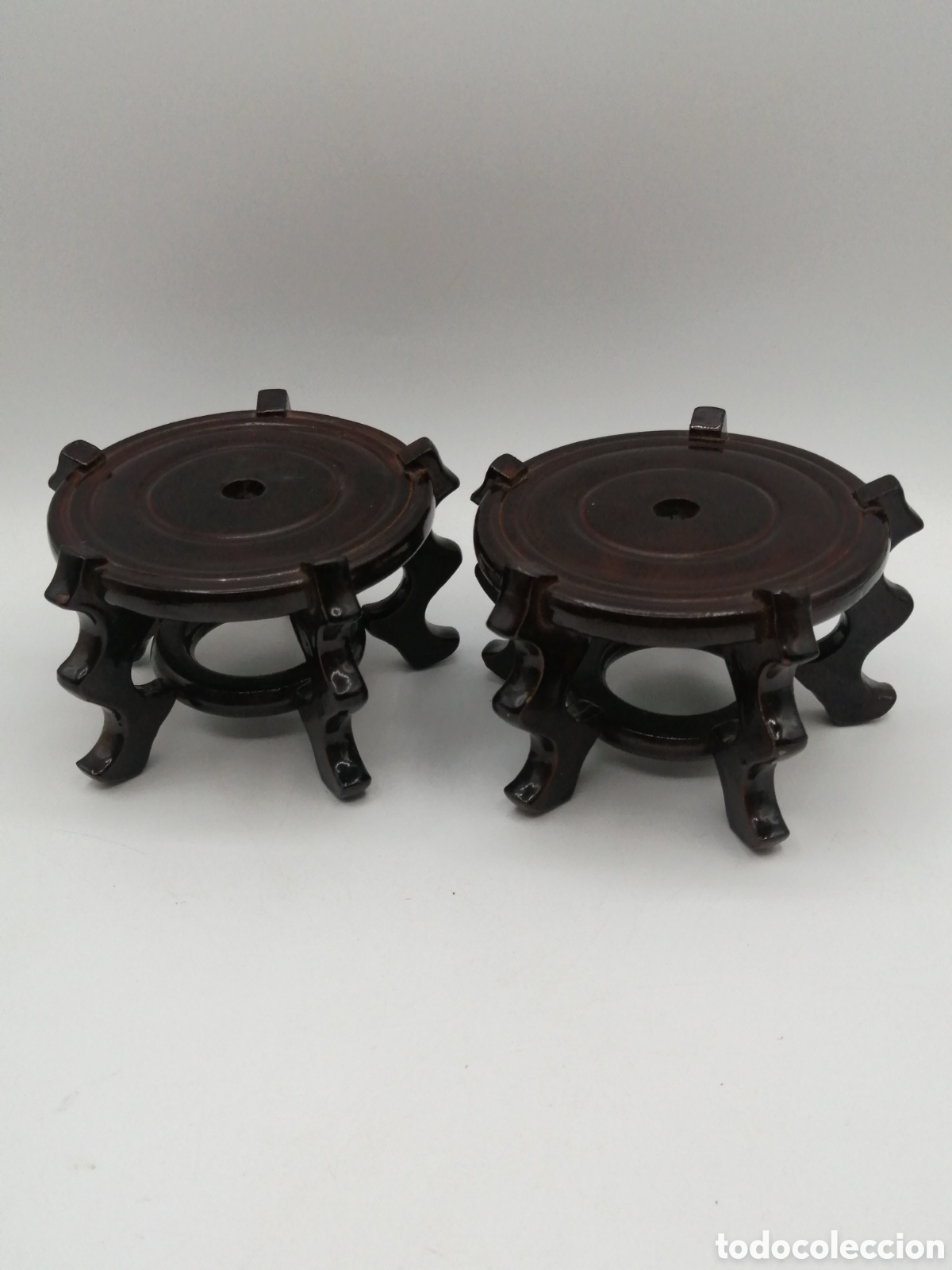 Antig&uuml;edades: Pareja base madera ebonizada - Foto 1