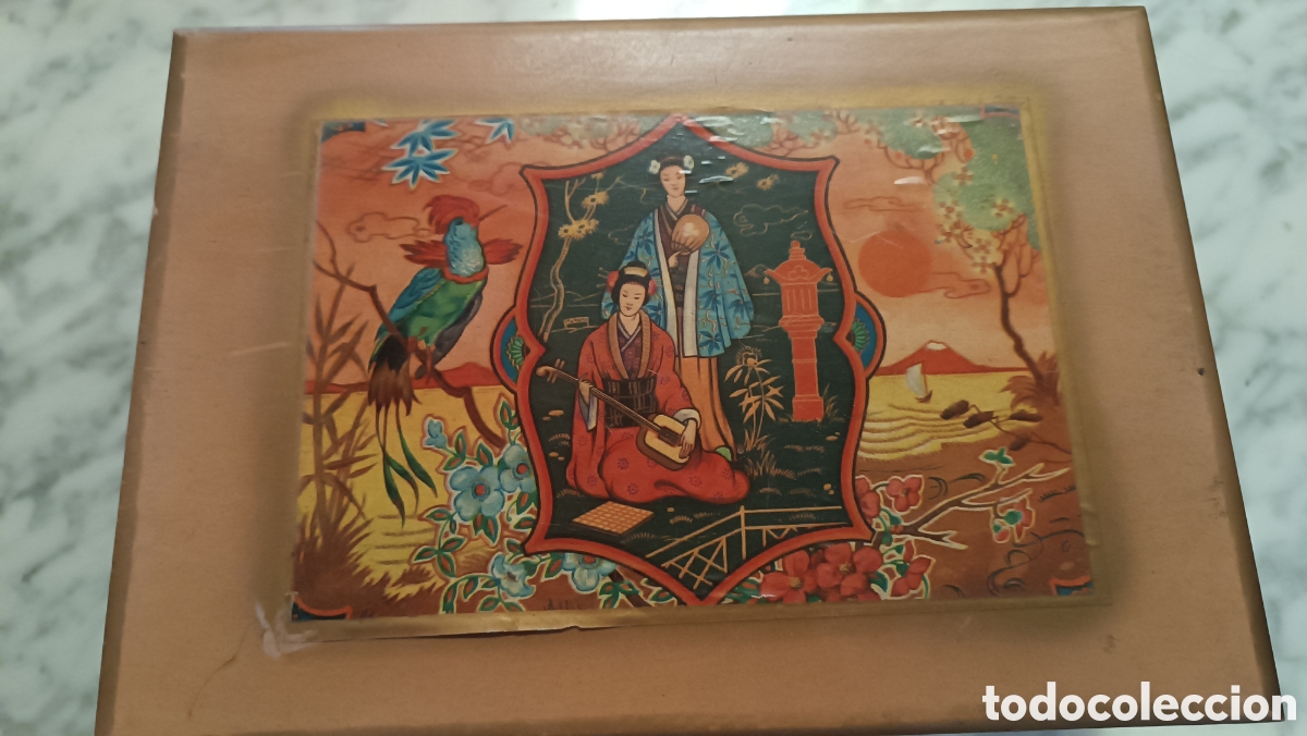 Antig&uuml;edades: Caja de madera pintada - Foto 2
