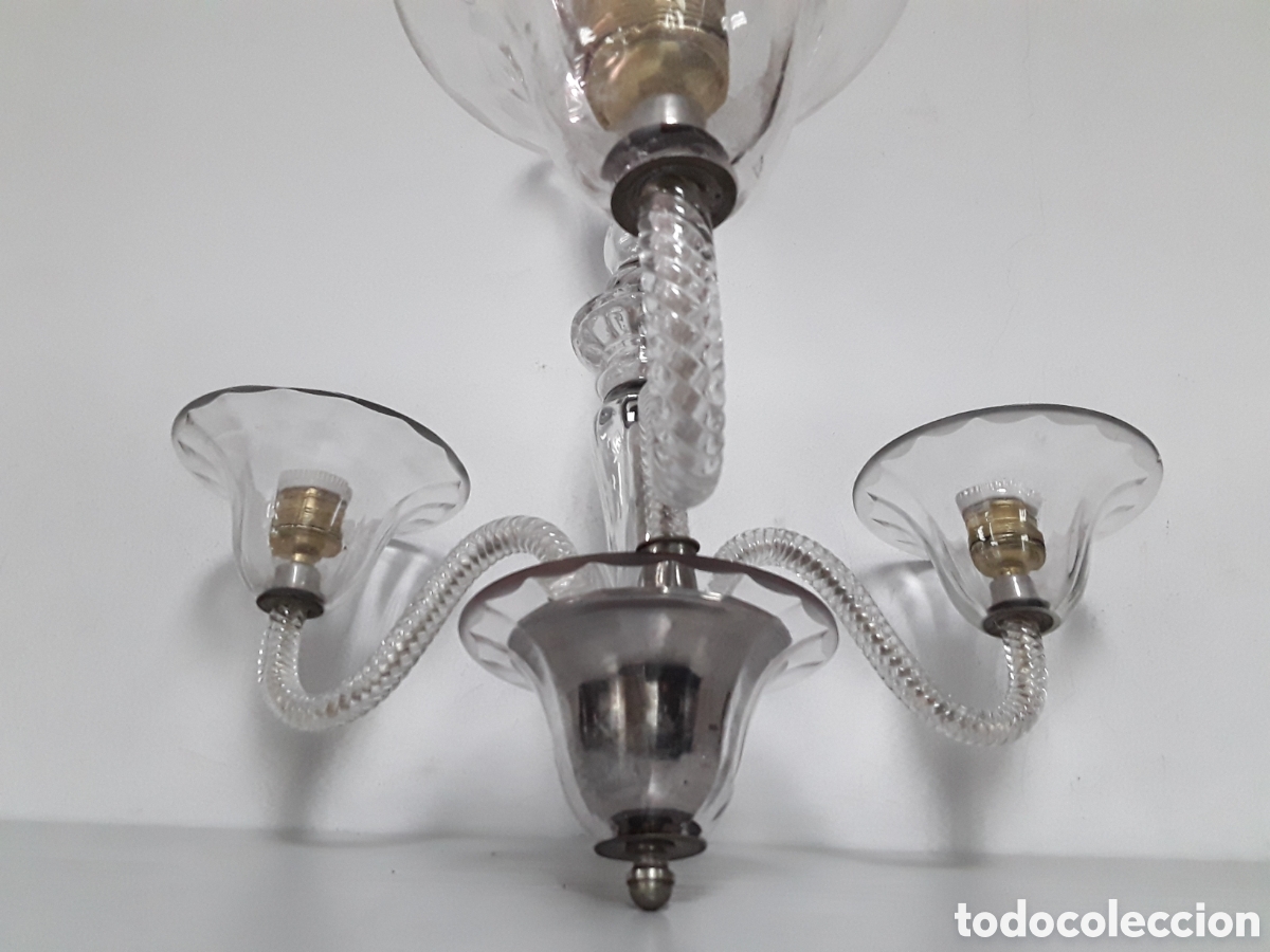 Antig&uuml;edades: PRECIOSA LAMPARA DE CRISTAL - Foto 2