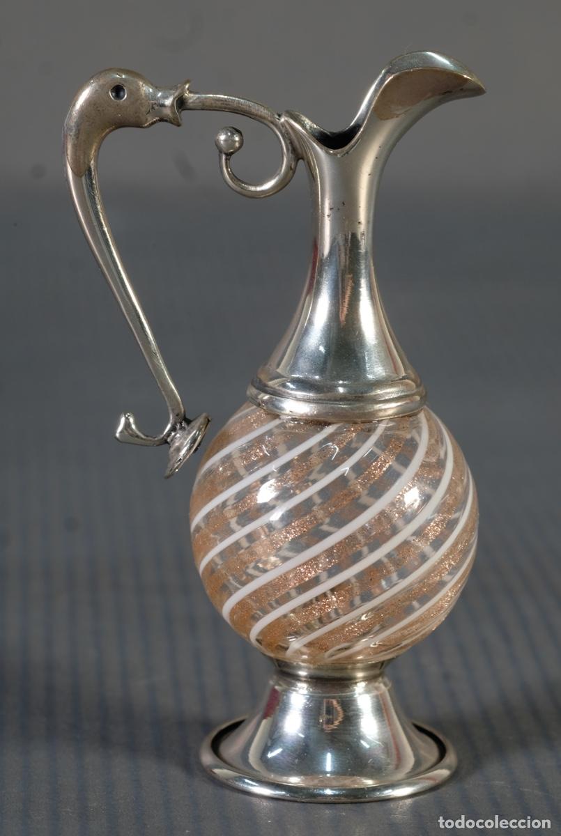 Antig&uuml;edades: Jarra en cristal de Murano y plata - Foto 1