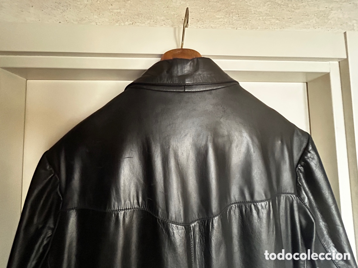 Antig&uuml;edades: Abrigo cuero negro largo - Foto 6