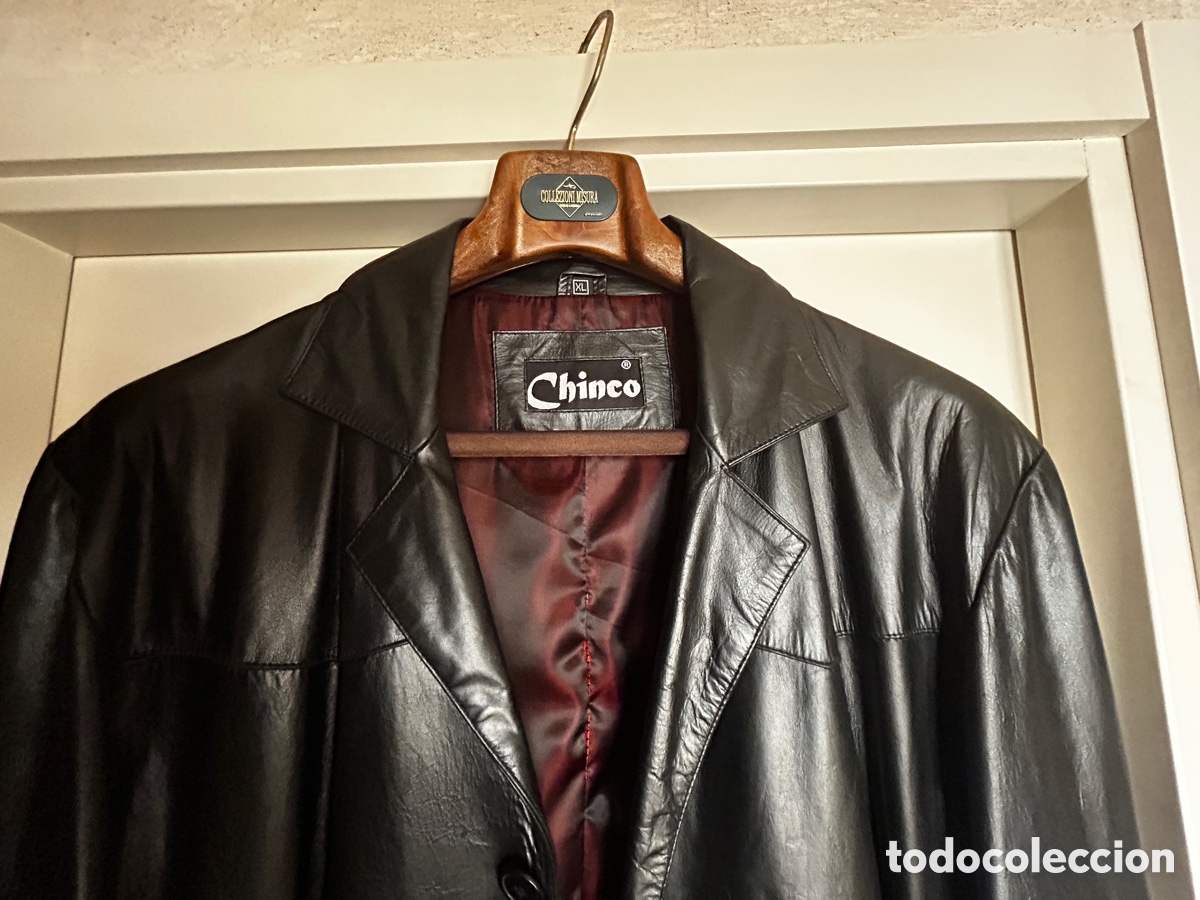 Antig&uuml;edades: Abrigo cuero negro largo - Foto 1