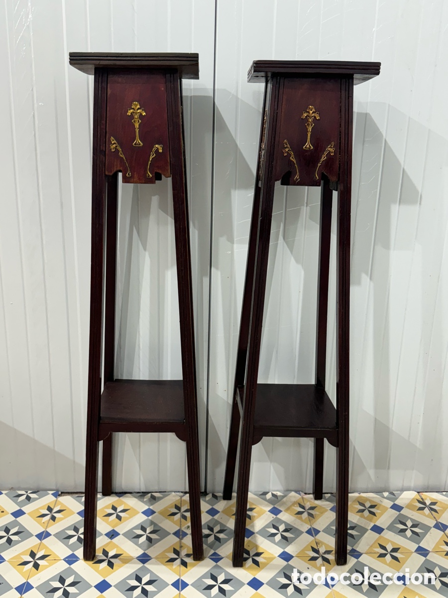 Antig&uuml;edades: Pareja de pedestales maceteros - Foto 2