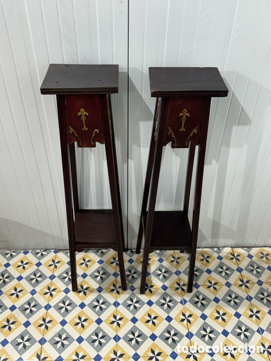 Antig&uuml;edades: Pareja de pedestales maceteros - Foto 3
