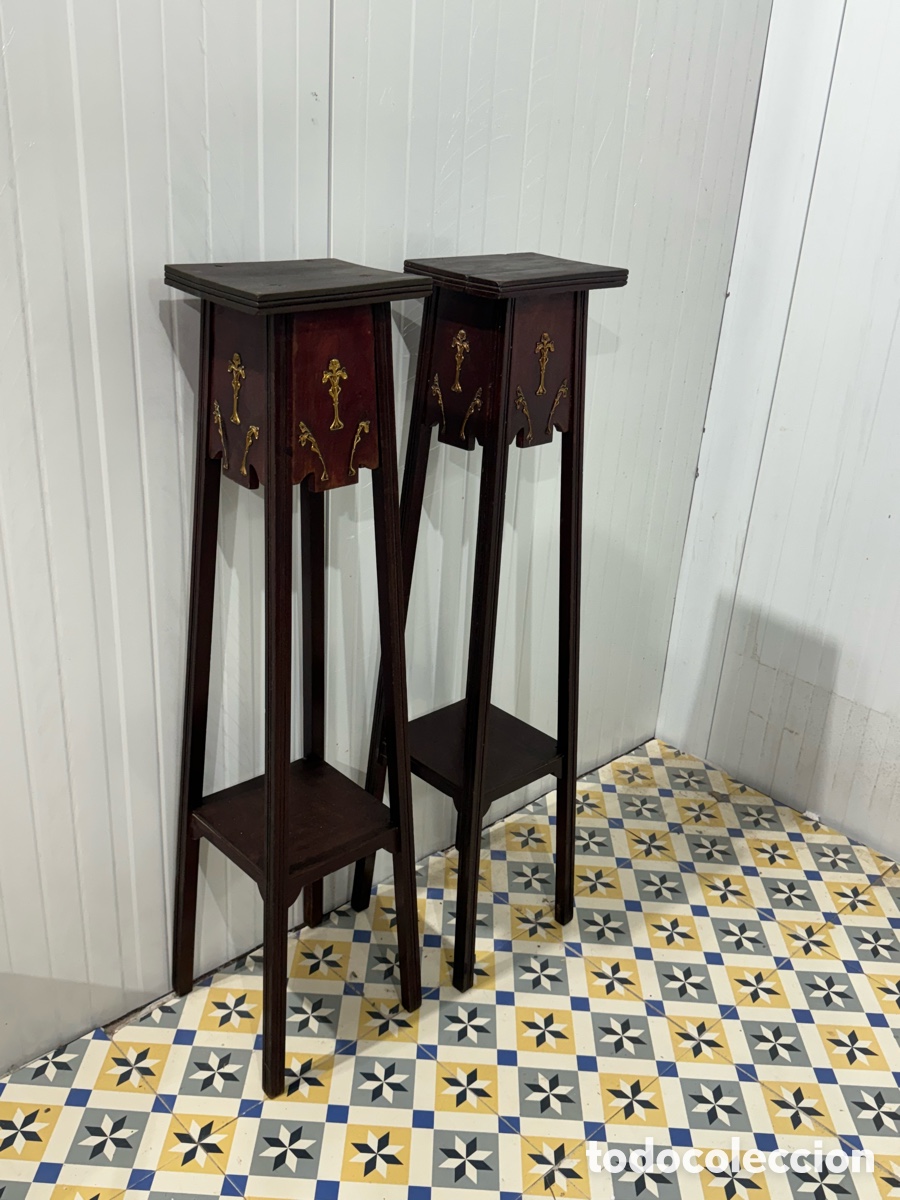 Antig&uuml;edades: Pareja de pedestales maceteros - Foto 4