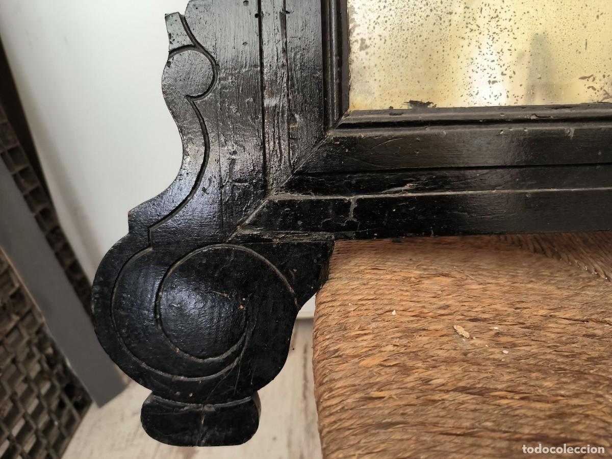 Antig&uuml;edades: Antiguo espejo de pared con marco de madera - Foto 3