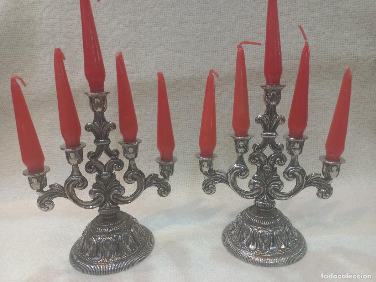 Antig&uuml;edades: MINI-CANDELABROS (5velas) metal - Foto 1