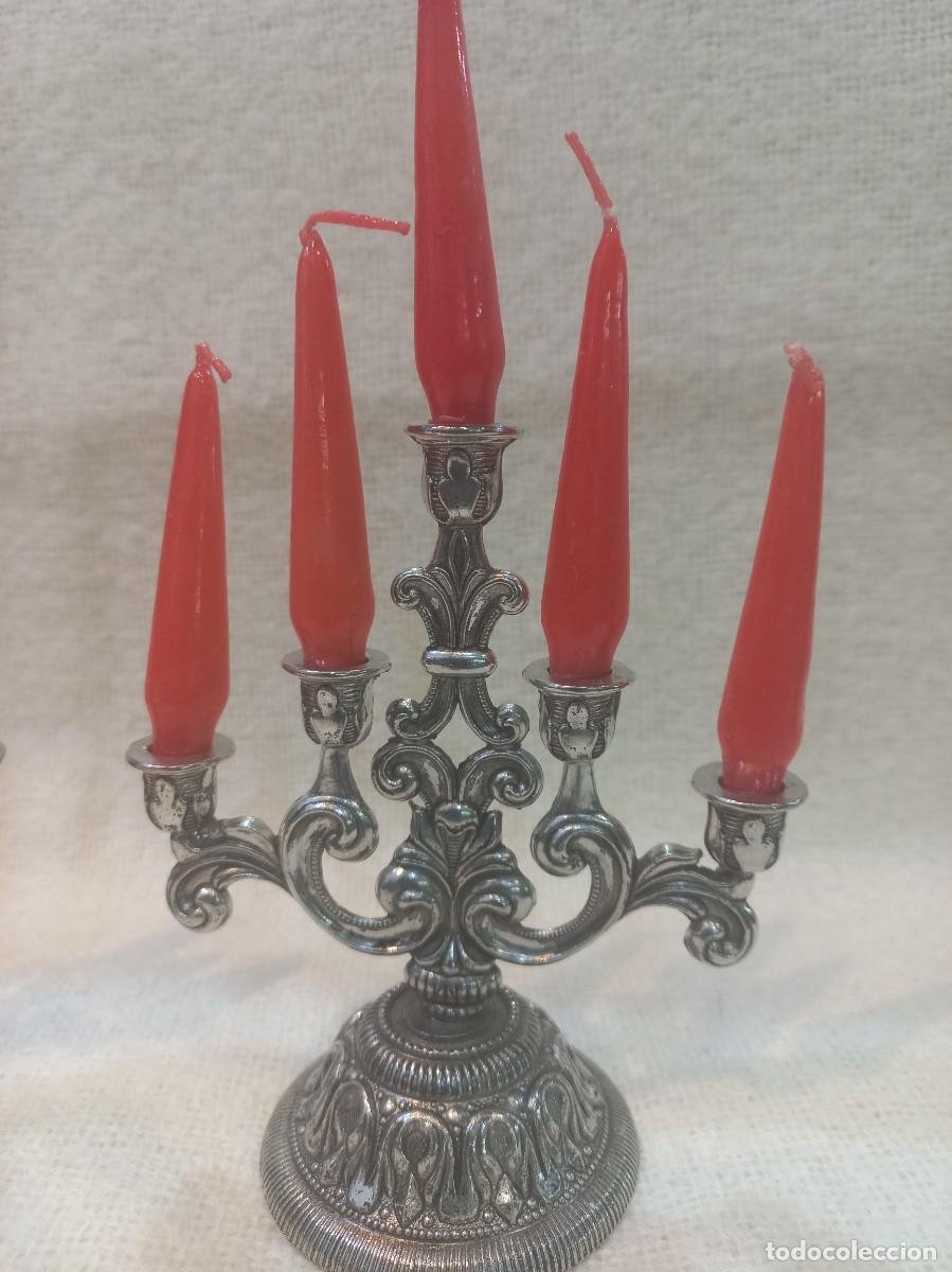Antig&uuml;edades: MINI-CANDELABROS (5velas) metal - Foto 3