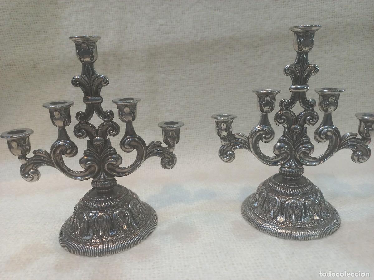 Antig&uuml;edades: MINI-CANDELABROS (5velas) metal - Foto 4