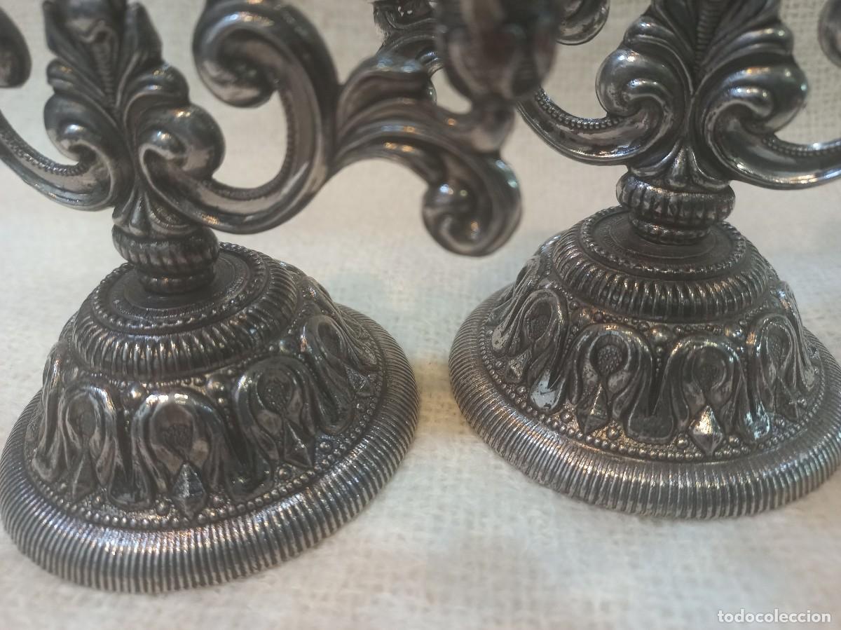 Antig&uuml;edades: MINI-CANDELABROS (5velas) metal - Foto 5
