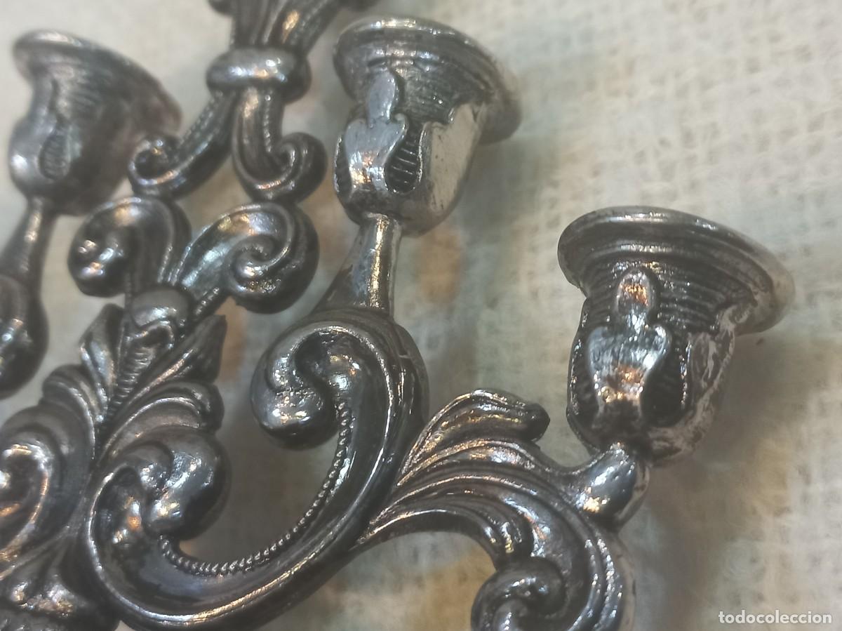 Antig&uuml;edades: MINI-CANDELABROS (5velas) metal - Foto 6