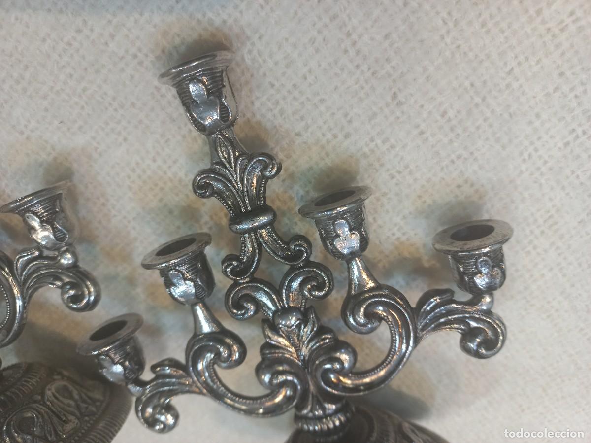 Antig&uuml;edades: MINI-CANDELABROS (5velas) metal - Foto 7