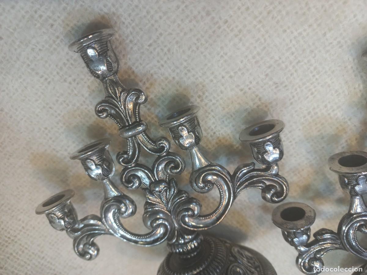Antig&uuml;edades: MINI-CANDELABROS (5velas) metal - Foto 8