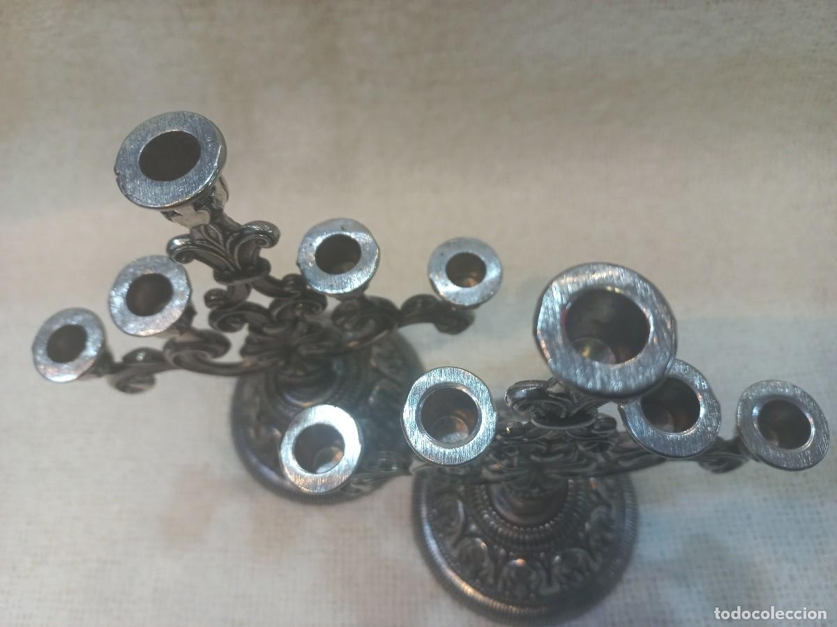Antig&uuml;edades: MINI-CANDELABROS (5velas) metal - Foto 9