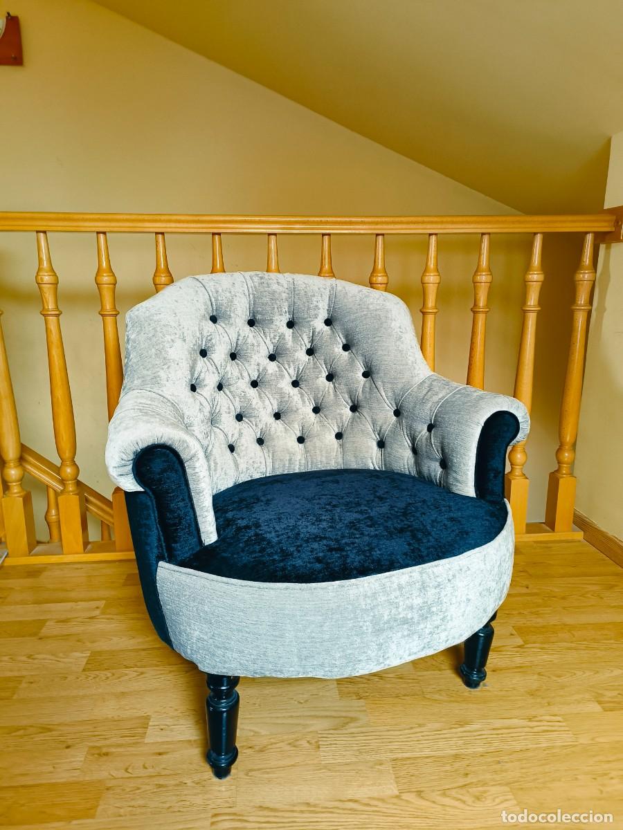 Antig&uuml;edades: Sill&oacute;n en capiton&eacute; siglo XIX - Foto 3