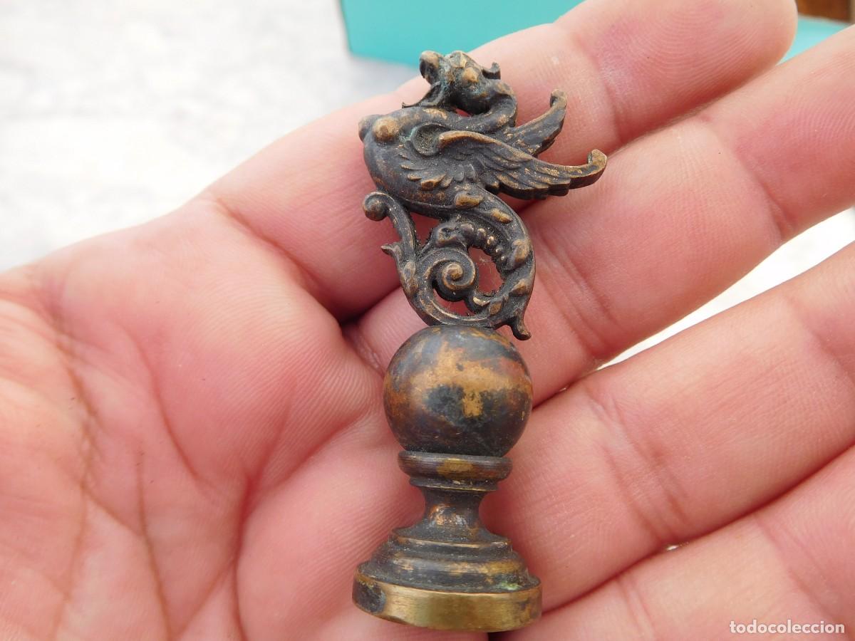 Antig&uuml;edades: Sello antiguo de bronce drag&oacute;n - Foto 3