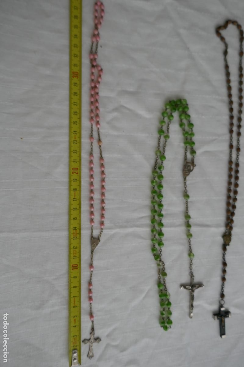Antig&uuml;edades: LOTE DE 3 ROSARIOS DIFERENTES - Foto 12