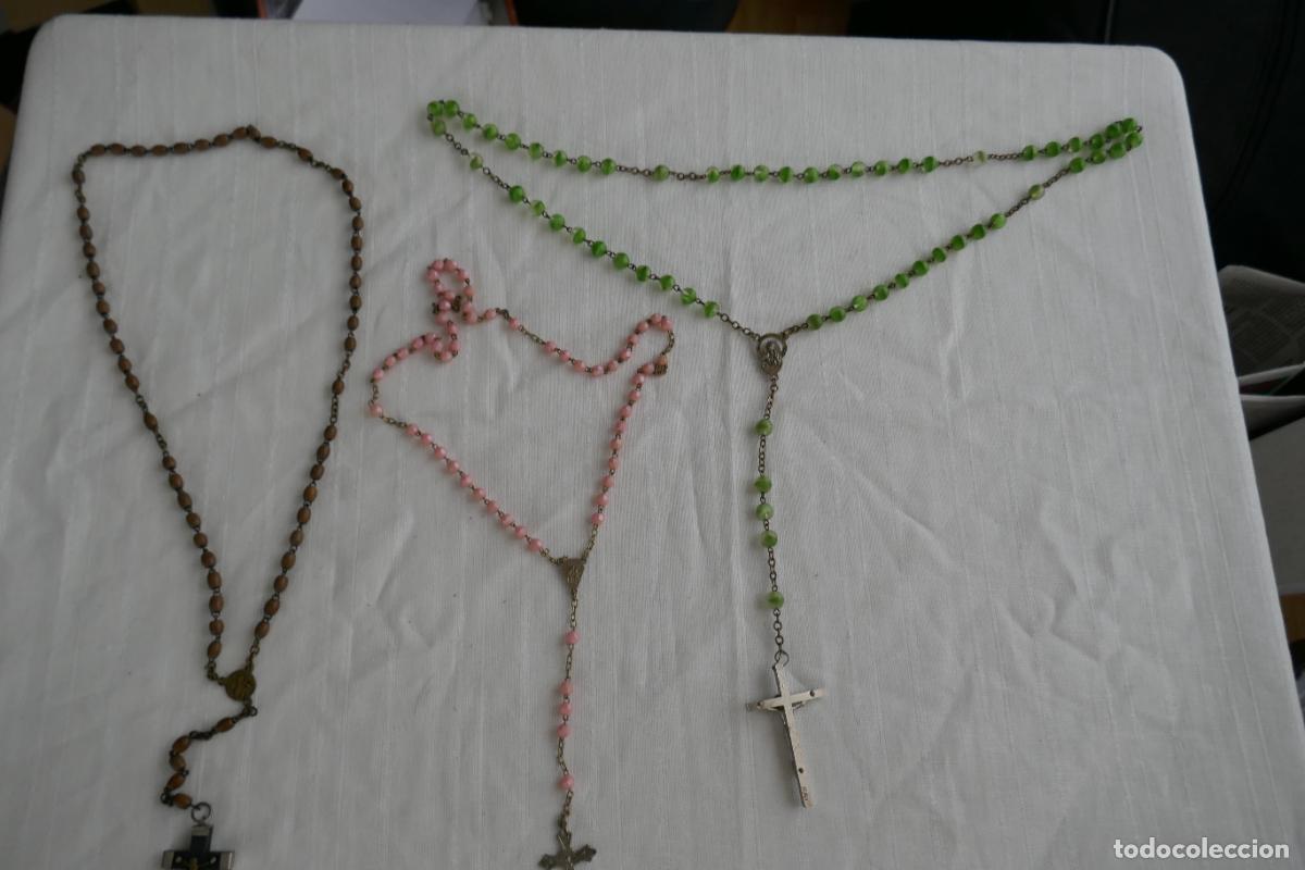 Antig&uuml;edades: LOTE DE 3 ROSARIOS DIFERENTES - Foto 1