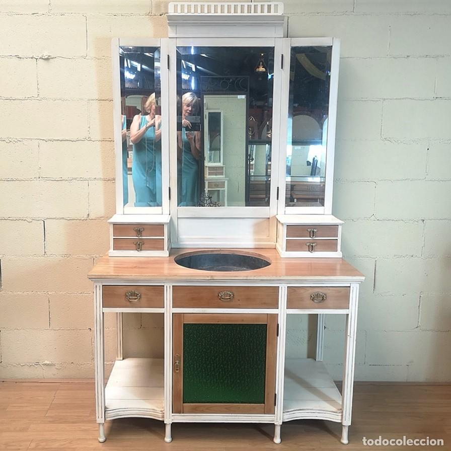 Antig&uuml;edades: Mueble Lavabo Modernista Restaurado - Foto 1