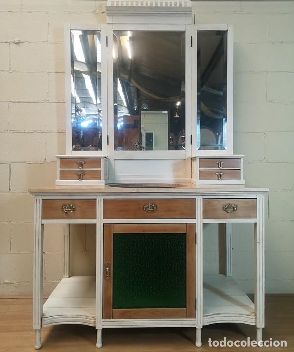 Antig&uuml;edades: Mueble Lavabo Modernista Restaurado - Foto 4