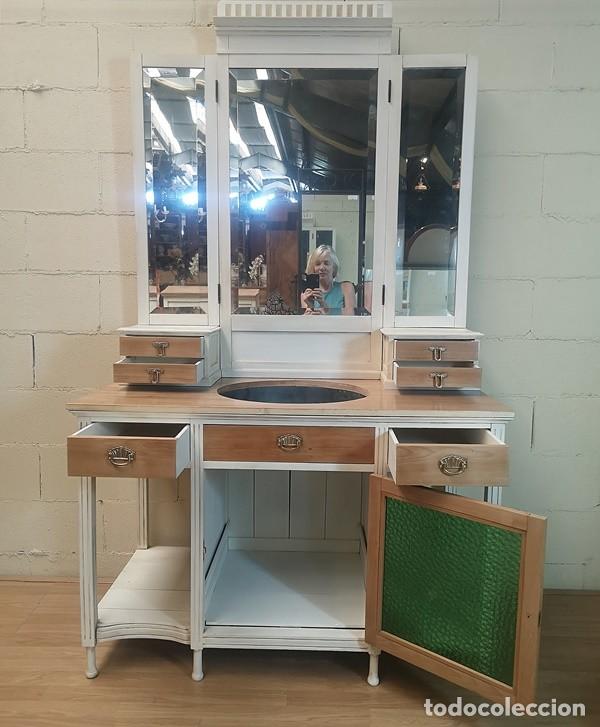 Antig&uuml;edades: Mueble Lavabo Modernista Restaurado - Foto 6
