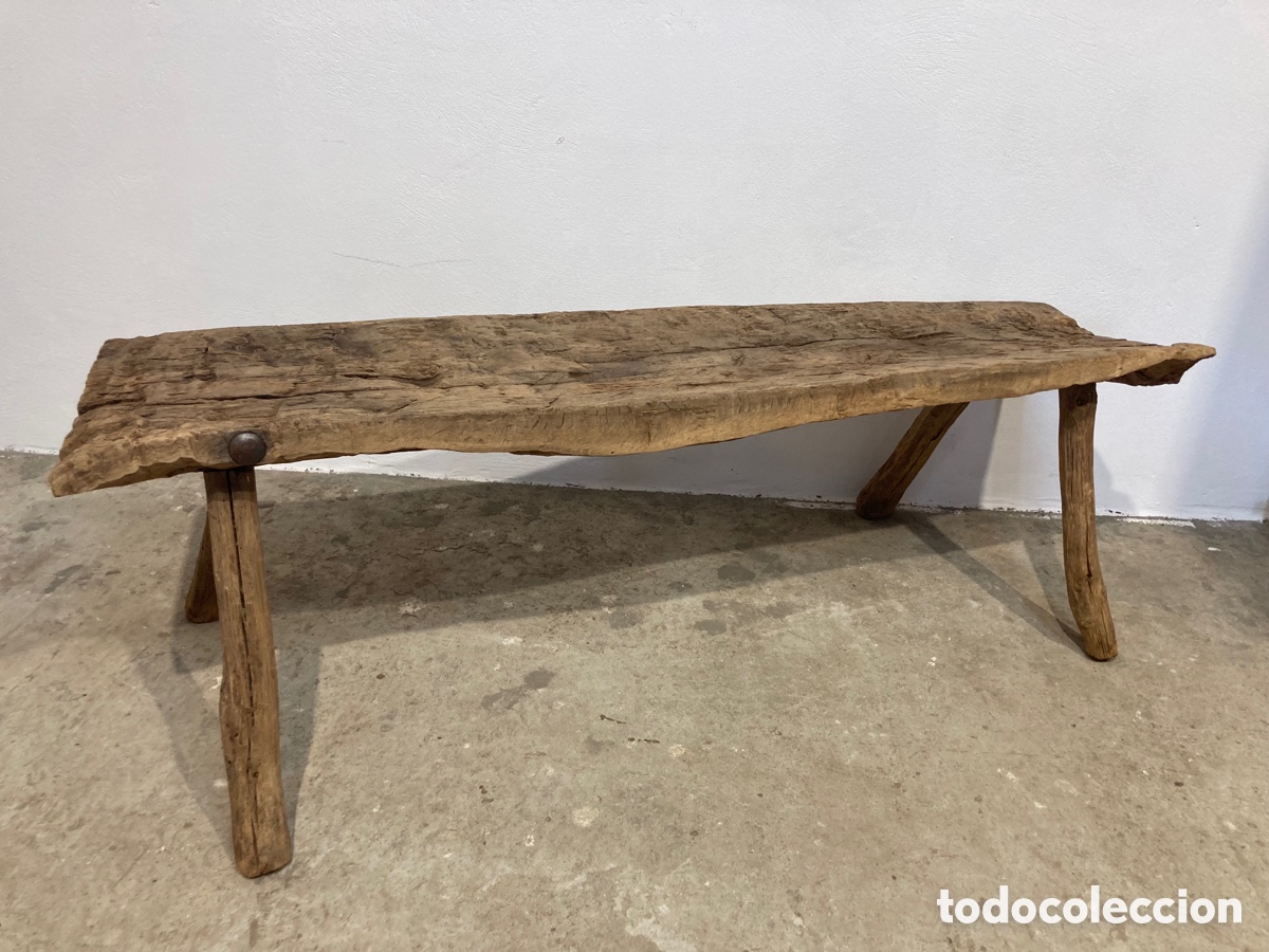 Antig&uuml;edades: Antigua banca roble robusta - Foto 2