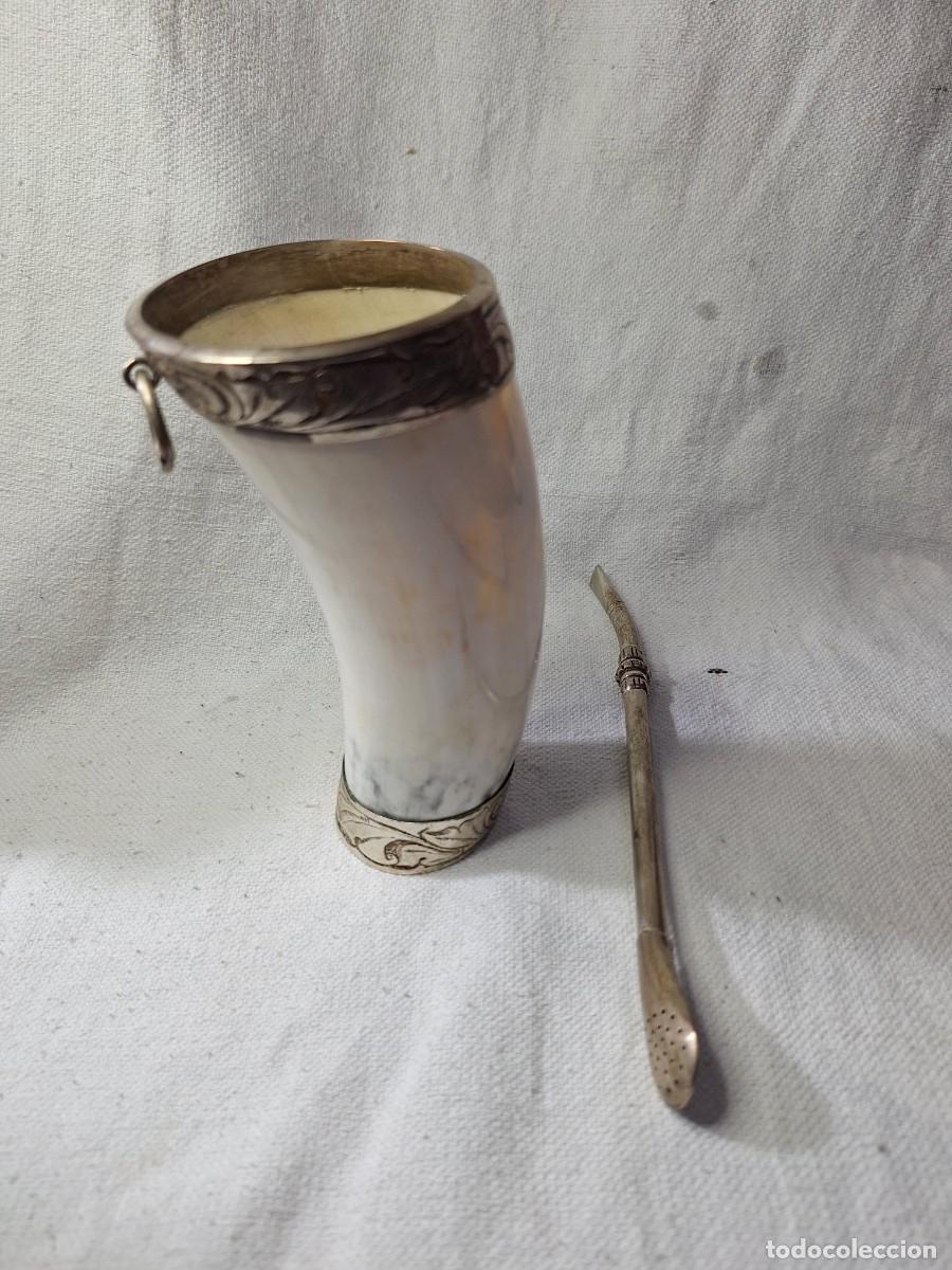 Antig&uuml;edades: Juego de mate plata y asta. - Foto 1