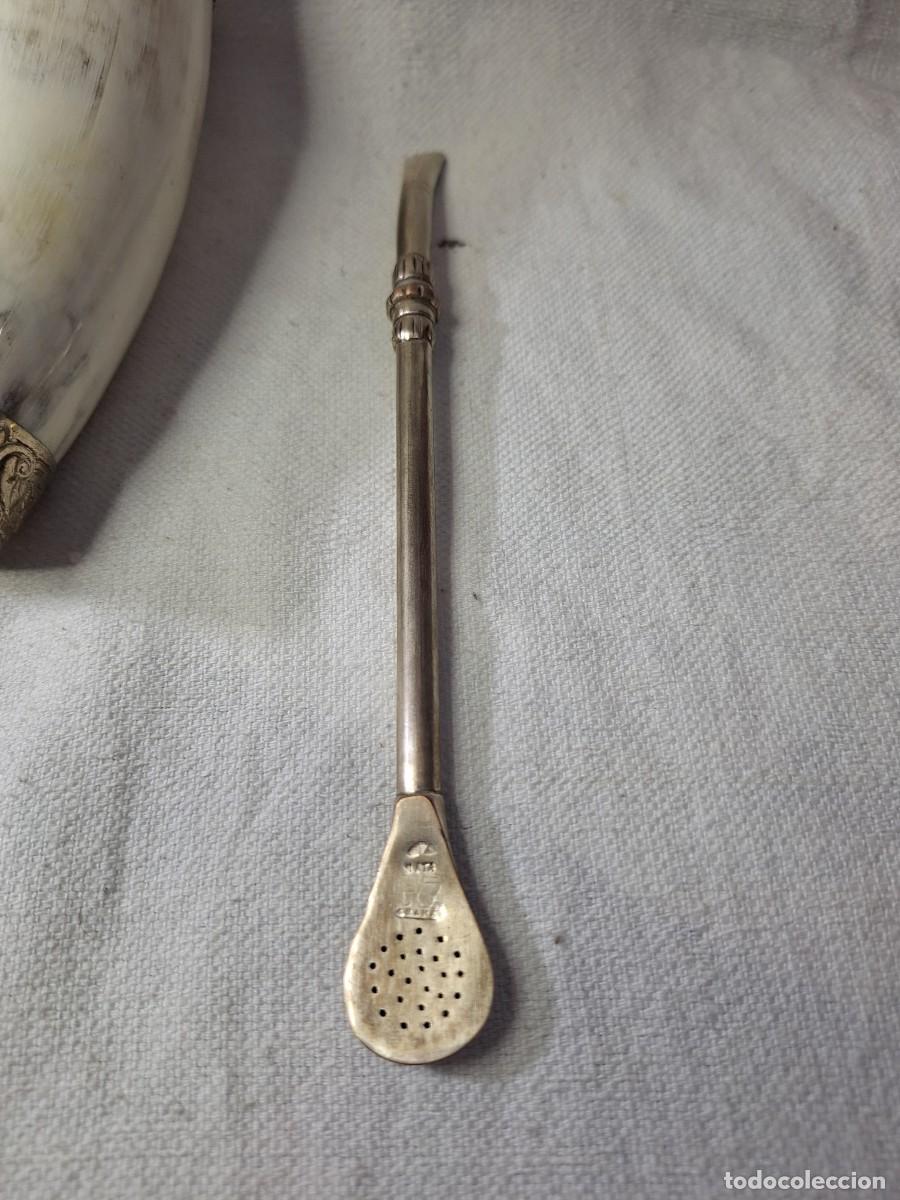 Antig&uuml;edades: Juego de mate plata y asta. - Foto 3