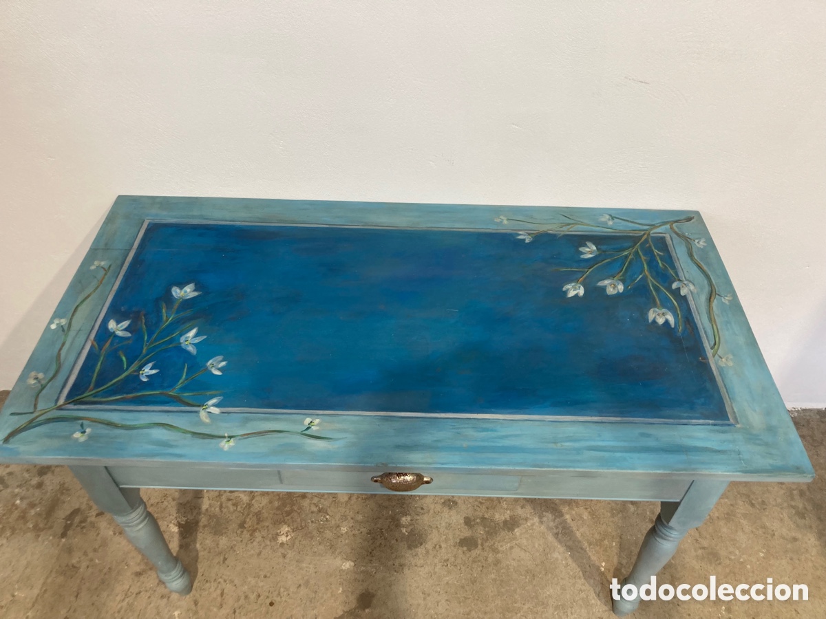 Antig&uuml;edades: Mesa cocina pintada a mano - Foto 2