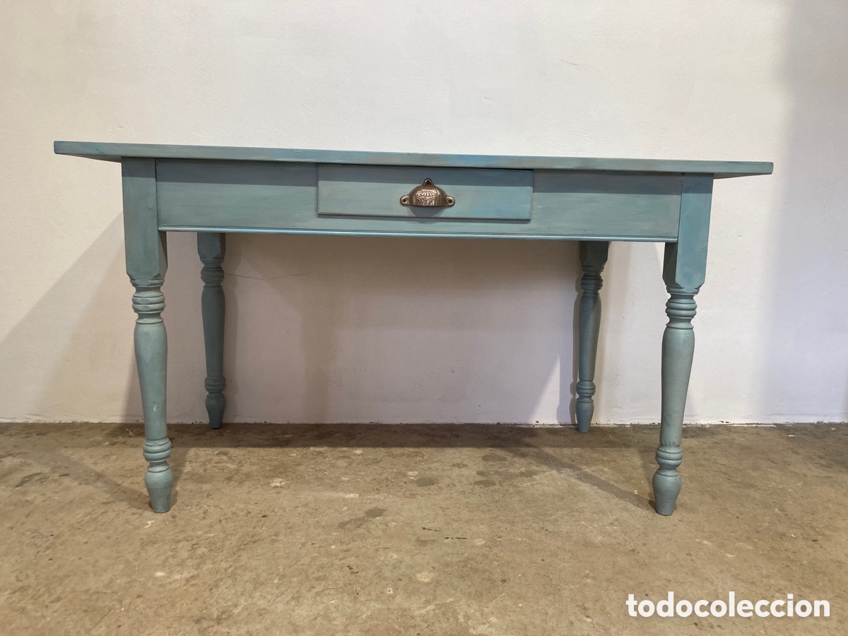 Antig&uuml;edades: Mesa cocina pintada a mano - Foto 3