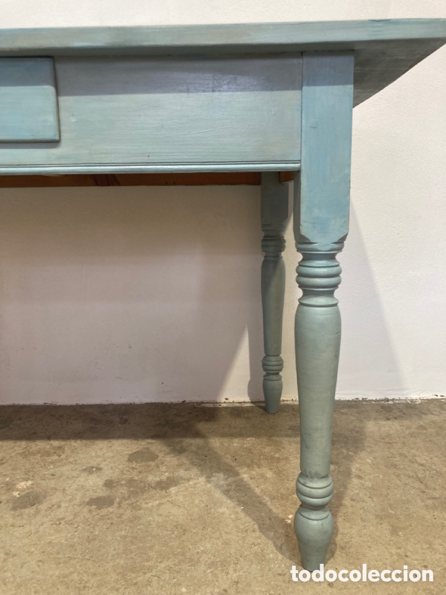 Antig&uuml;edades: Mesa cocina pintada a mano - Foto 4