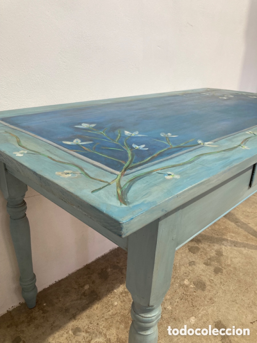 Antig&uuml;edades: Mesa cocina pintada a mano - Foto 10