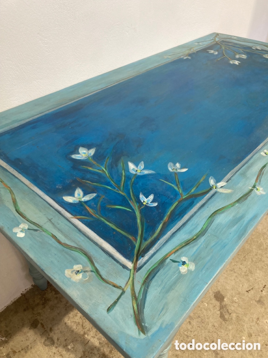 Antig&uuml;edades: Mesa cocina pintada a mano - Foto 11