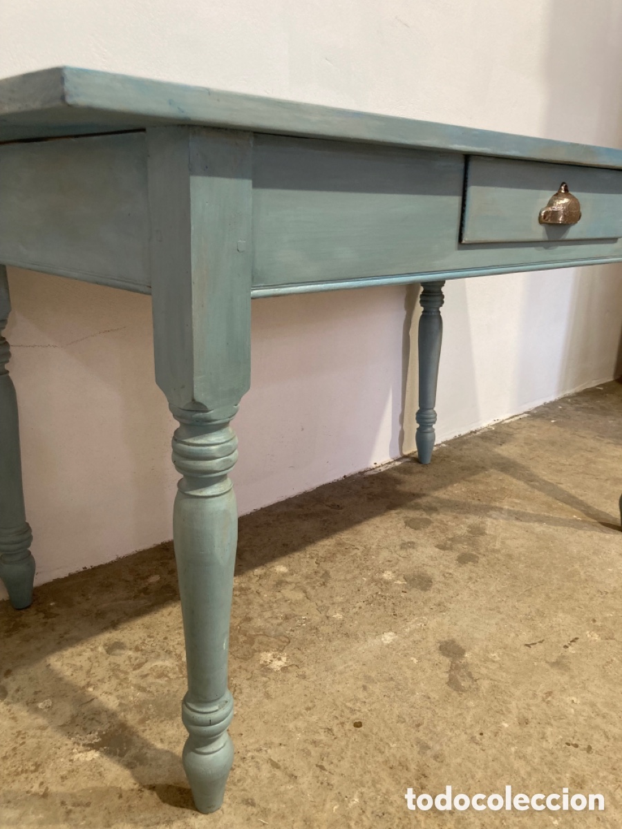 Antig&uuml;edades: Mesa cocina pintada a mano - Foto 12