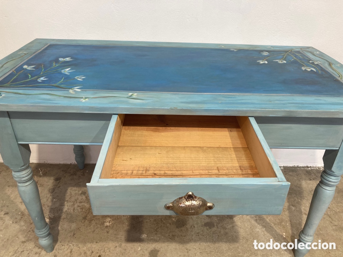 Antig&uuml;edades: Mesa cocina pintada a mano - Foto 14