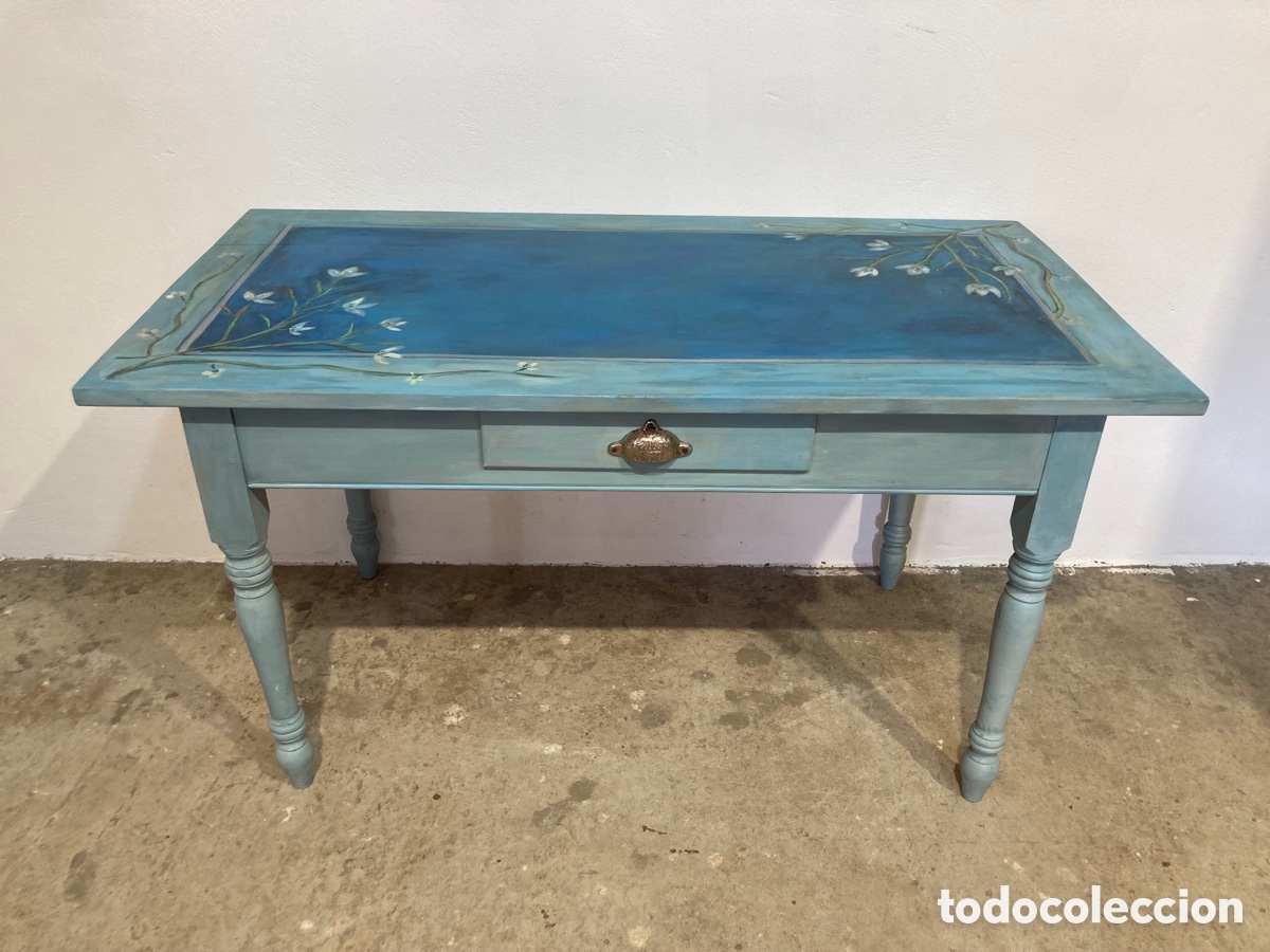 Antig&uuml;edades: Mesa cocina pintada a mano - Foto 1