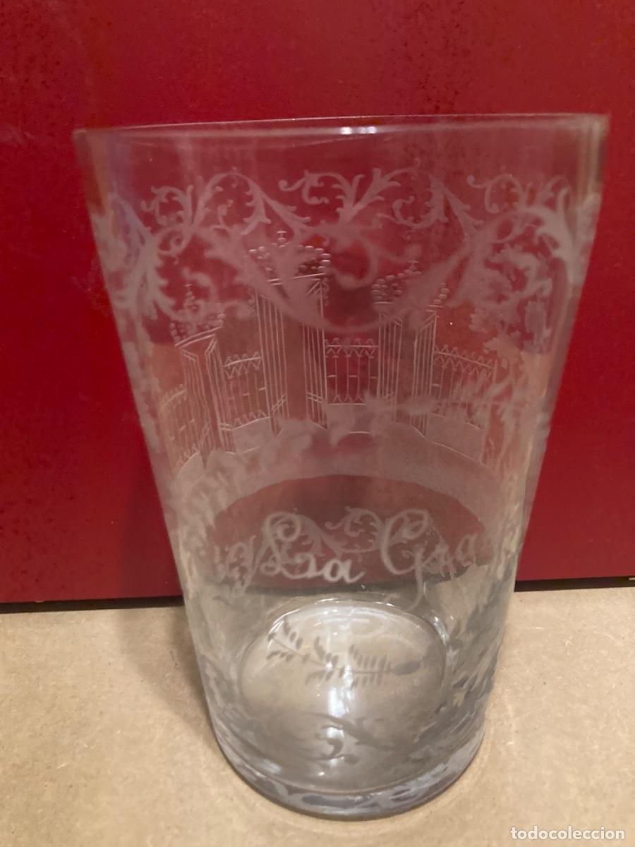 Antig&uuml;edades: Pareja de vasos de Cristal de La Granja - Foto 2