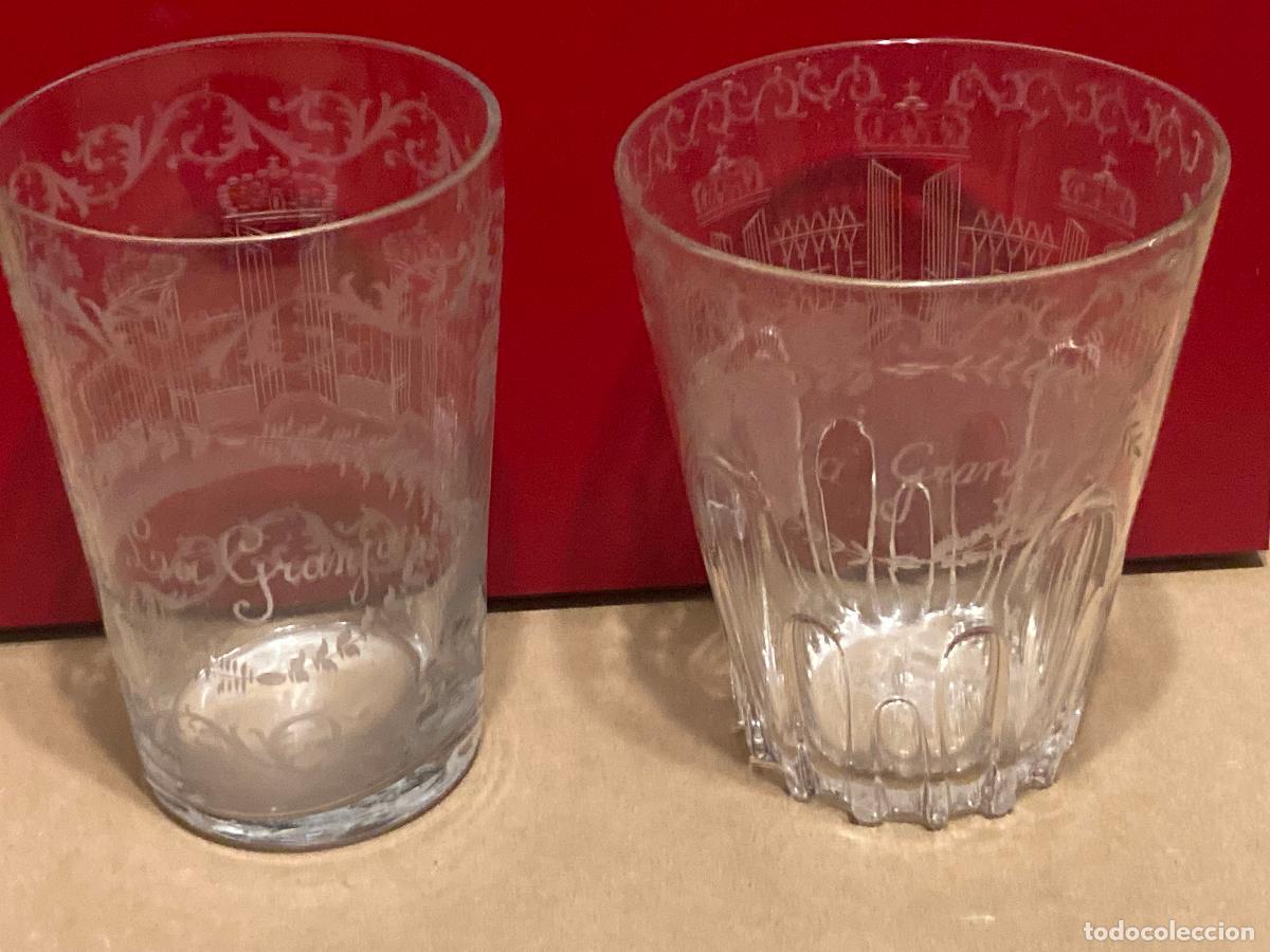 Antig&uuml;edades: Pareja de vasos de Cristal de La Granja - Foto 1