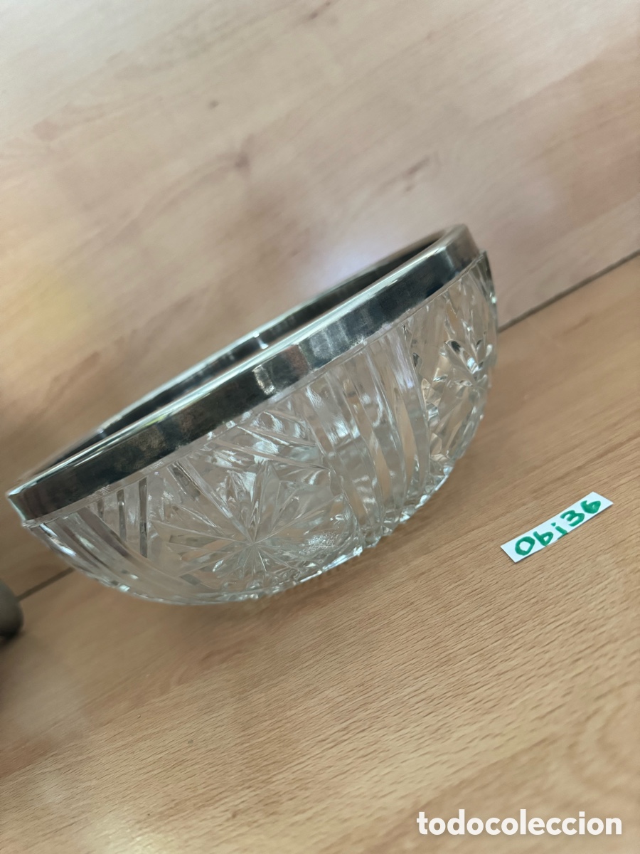 Antig&uuml;edades: Centro mesa cristal y plata artco - Foto 3