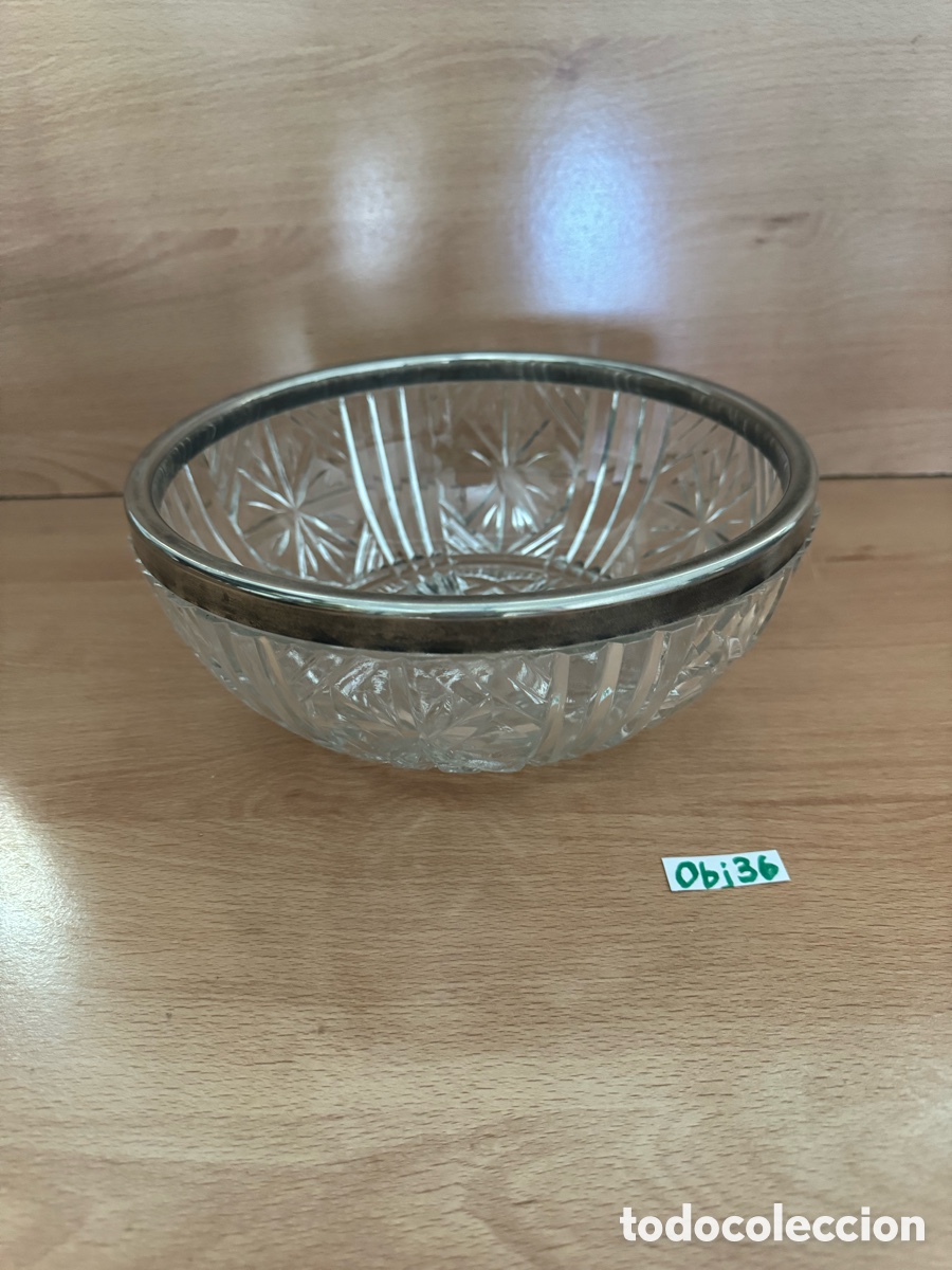 Antig&uuml;edades: Centro mesa cristal y plata artco - Foto 1
