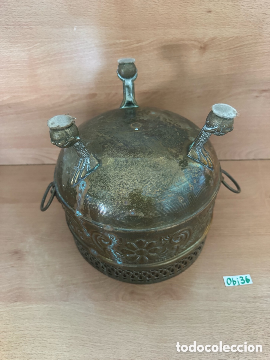 Antig&uuml;edades: centro de mesa de laton - Foto 3