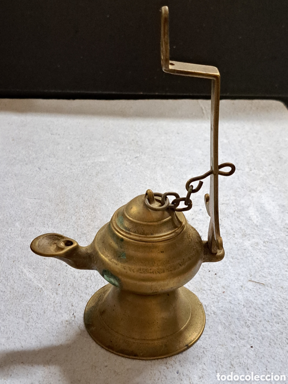 Antig&uuml;edades: L&aacute;mpara de aceite de finales del siglo XIX completa - Foto 1