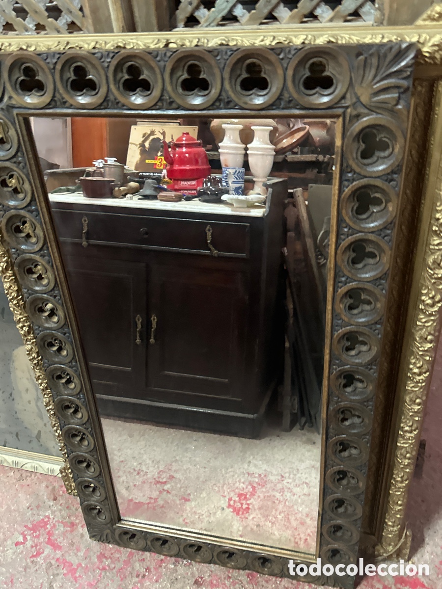 Antig&uuml;edades: Espejo de madera tallado - Foto 1