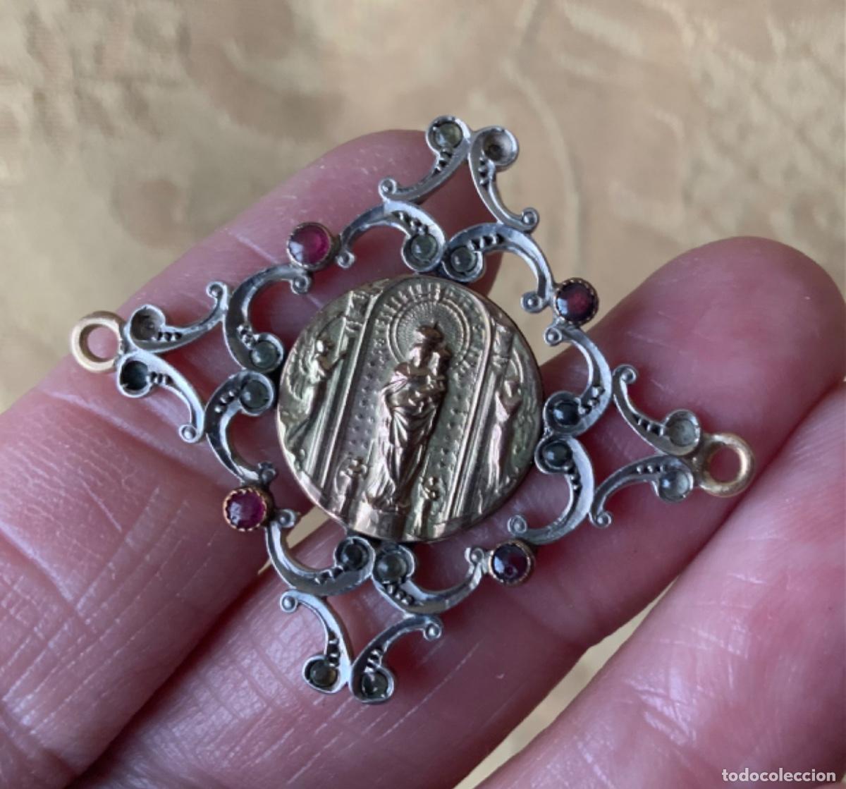 Antig&uuml;edades: ANTIGUA MEDALLA DE PLATA SOBREDORADA - Foto 7