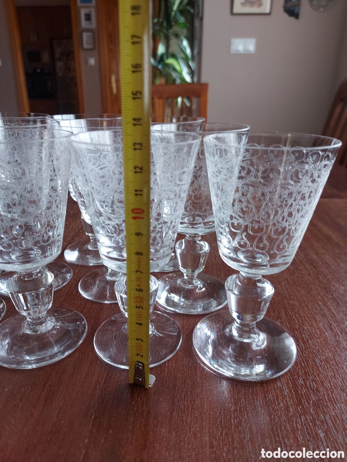 Antig&uuml;edades: Copas postre Cristal Bohemia grabados - Foto 3